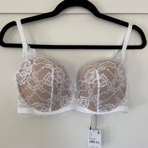 Skarlett blue white lace bra - 34DD